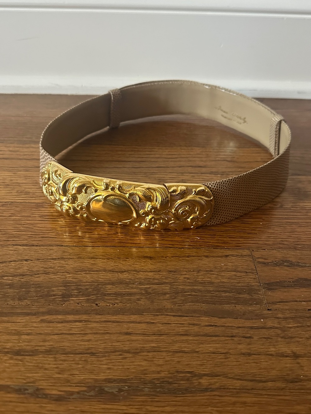 Judith Leiber for Amen Wardy Gold Buckle Belt